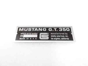 PLACA DE DATOS PARA MUSTANG GT 350 CARROLL SHELBY #V290-8 de colección - Imagen 1 de 7
