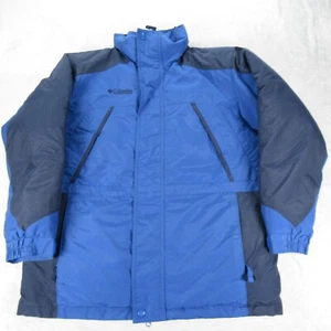 Columbia Jacket Youth XL 14/16 Blue Zip Down Parka Outerwear Rain Wind Water - Picture 1 of 18