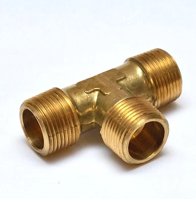 3/4 Npt Male Tee T 3 Way Equal Pipe Brass Fitting Fuel Vacuum Air Water Oil Gas - Image 1 of 4