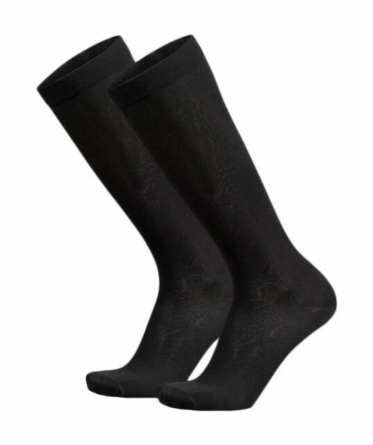 MediPeds Nylon Poly Support Over The Calf Socks 4 Black Size 9.0 Y2hg