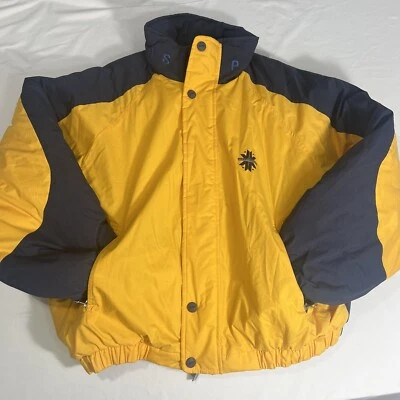 Vintage Perry Ellis America Men XL Puffer Jacket Coat Blue Yellow - Image 1 of 4