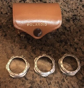 Vintage Polaroid Close Up Lens 1,2 and 3 in Leather Case with Measuring Tape - Picture 1 of 4