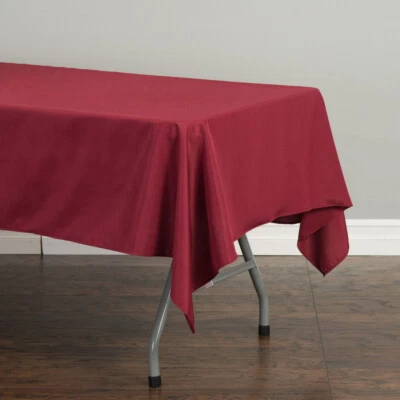 60 x 126 in. Rectangular Polyester Tablecloths for 8 ft. Tables Banquet Party - Image 1 of 4