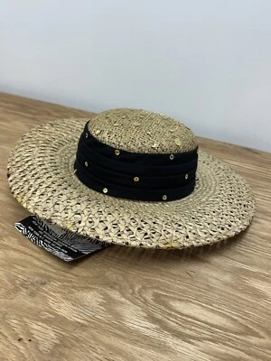 Nuevo con etiquetas Sombrero Whittall & Shon Staw Derby Formal Lentejuelas Negras Foto 1 de 4