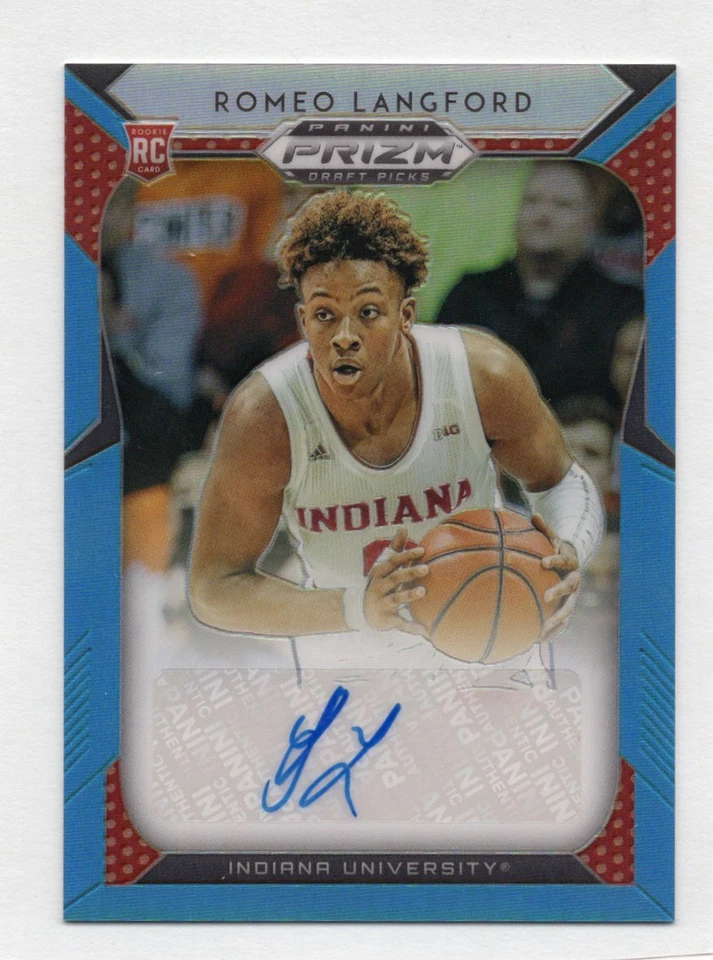 2019 Panini Prizm Draft Picks Carolina Blue /30 Romeo Langford #73 Rookie Auto - Image 1 of 2