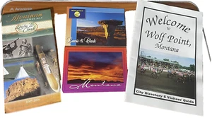 Montana Brochure Lot Postcards Highway Map Wolf Point Guide VINTAGE - Picture 1 of 8