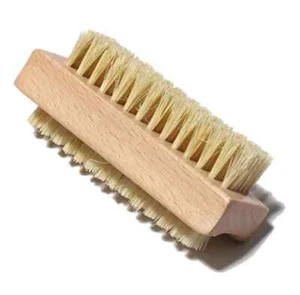 Wooden Fingernail Brush Boar Bristle Dual Sided Wood Nails Hygiene Mani Pedi NEW - Picture 1 of 3