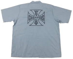 Camicia West Coast Choppers ricamata Jesse James abbigliamento da lavoro taglia XL biker Y2K - Foto 1 di 8