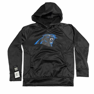 Boys NFL Carolina Panthers Football Pullover Black Hoodie - Size Medium -NEW 70$ - Picture 1 of 2