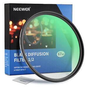 NEEWER 67mm Black Diffusion 1/2Filtre Dreamy Cinematic Effect Camera Ultra Mince