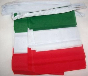 ITALY 4 meters BUNTING FLAG 20 flags 6'' x 4'' - ITALIAN STRING flags 10 x 15 cm - Picture 1 of 2