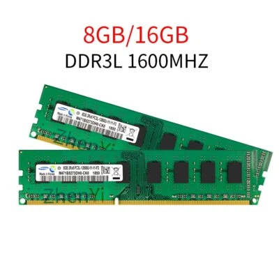 16GB 8GB 4G 1600MHz DDR3L 1.35V PC3L-12800 1.35V DIMM Desktop Memory Samsung LOT - Image 1 of 4