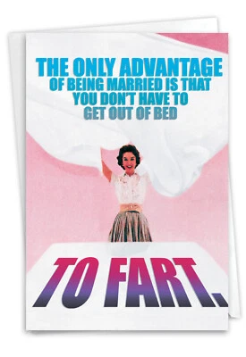 1 tarjeta de felicitación divertida de aniversario - esposo, esposa - salir de la cama - hecha en EE. UU. Foto 1 de 4