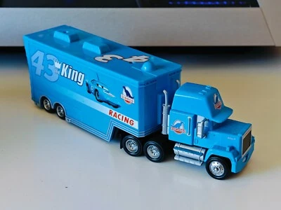 1/32 Lightening McQueen The King Racing Dinoco Blue Semi Trailer Truck combine P - Image 1 of 3