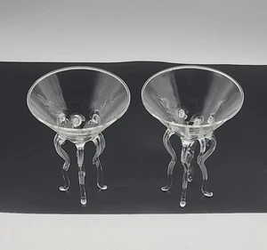 Creativo Pulpo Cóctel Martini Vidrio Transparente Océano Fiesta Soplado a Mano Extraterrestres - Imagen 1 de 5