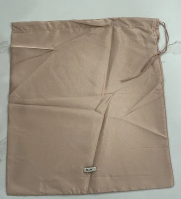 Auténtica bolsa antipolvo para zapatos Prada 13x15 satinado melocotón/rosa bolsa con cordón Foto 1 de 4