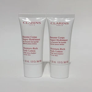 Lot/2 Clarins Moisture Rich Body Lotion with Shea Butter For Dry Skin ~ 30 ml x2 - Picture 1 of 1