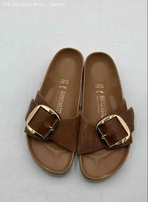 Sandalias Birkenstock Mujer Madrid Cuero Marrón Punta Abierta Deslizables Talla 39 Foto 1 de 4