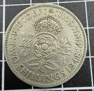 1948 Großbritannien Florin 2 Shillings - KM#865 - Kupfer-Nickel - Bild 1 von 2