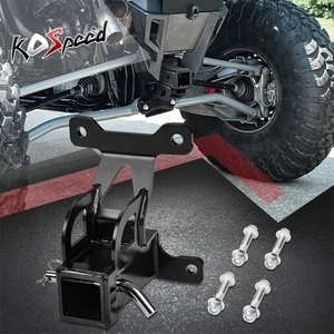 2" Black Powdercoat Steel Tow Hitch Receiver for Polaris RZR Pro XP 4 2020-2025 - Picture 1 of 7