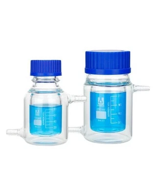Lab Supply: Transparent Borosilicate Double Jacketed Reagent Bottle 25ml-2000ml - Image 1 of 4