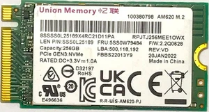 Union Memory 256GB AM620 M.2 PCIe GEN3 NVMe 2240MM SSS0L25189 SSD - Picture 1 of 1