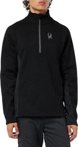 Spyder Sweater Mens Black Outbound 1/4 Zip Pullover Knit Long Sleeve Size XL - Picture 1 of 9
