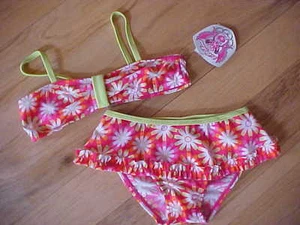 NWT 2 B REAL DAISY RUFFLED 2 PC BIKINI Sz 2 TODDLER GIRL  - Picture 1 of 2