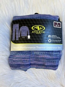 Athletic Works Thermal Underwear Set Girls Size S (6-7) Purple Thumbholes Pajama - Picture 1 of 5