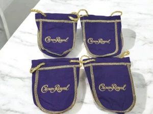 4 Crown Royal Mini Beutel 50ml 4" lila Kordelzugbeutel für Geschenke Würfel Münzen usw. - Bild 1 von 2
