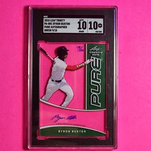 2015 Leaf Trinity Pure Auto Green Auto - #d/10 Byron Buxton RC - SGC 10 Gem Mint - Picture 1 of 1