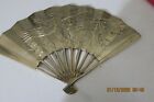Solid Brass Fan Embossed with flowers and Birds