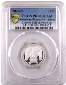 America the Beautiful American Samoa 2020-S Silver Pcgs PR -70 DCAM Bullion Coin - Picture 1 of 4