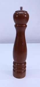 Molinillo de madera de colección sal pimienta marrón oscuro sólido acero inoxidable alto 12" - Imagen 1 de 8