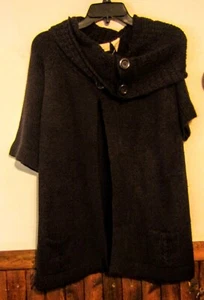 ALLISON BRITTNEY WOMANS LARGE BROWN SS OPEN FRONT DROP NECK SWEATER NWOT - Picture 1 of 3