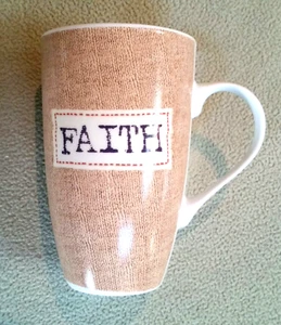 Faith Coffee Mug Tea Cup by Common Grounds 5" high, 3 1/8" top & 2" bottom - Bild 1 von 6