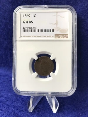 1869 INDIAN HEAD CENT 1c PENNY "TOUGHER DATE SEMI-KEY" *NGC G04 GOOD* - Image 1 of 4