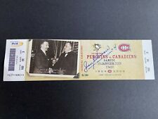 Jean Beliveau's personal Bell Centre seat autographed ticket -Penguins Jan.19/08