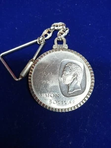 Llavero de Plata 900 con Monedade 10 Bolívares 1973 - Doblon Simon Bolivar - Imagen 1 de 6