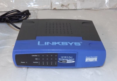Linksys 10/100 5 Port Workgroup Switch Desktop Model EZXS55W Cisco Systems - Image 1 of 3
