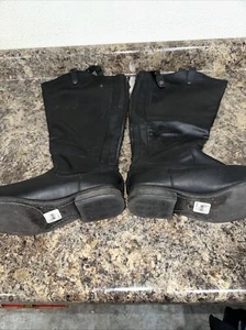 Lane Bryant Damen schwarz Kunstleder kniehoch mandelförmige Zehenpartie Stiefel Größe 9W - Bild 1 von 12