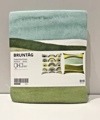 Set of 2 IKEA BRUNTAG Cushion Cover Pillow Cover Green 20x20", 50x50 cm NEW - Image 1 of 4