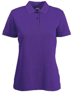 S212 Fruit of the Loom Ladies 65/35 Polo Shirt - PURPLE - Picture 1 of 1