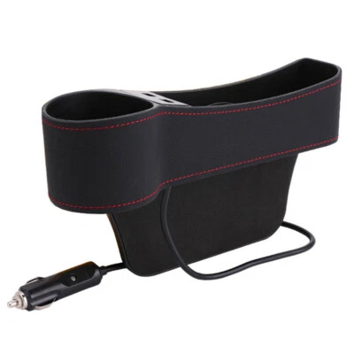 Car Seat Gap Filler Catcher Storage Box Pocket Dual USB Organizer Cup Holder - Image 1 of 4