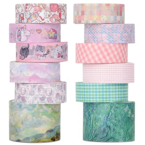 Washi Tape Set, 12 Rolls, Decorative Cute Masking Tape for Journaling, Scrapbook - Picture 1 of 6