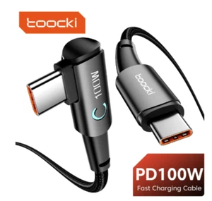 Toocki 100W USB C To USB C Cable 90 Degree For iPad MacBook Pro Xiaomi Samsung - Picture 1 of 2