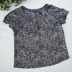 Satin Shirt Oberteil schwarz weiß Flügelärmel New York und Co XL - Bild 1 von 12