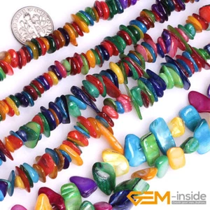Colorful Shell MOP Chips Gemstone Spacer Beads For Jewelry Making 15"& 34"Strand - Picture 1 of 44