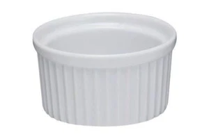 6 weiße Auflaufförmchen Backen 9 cm Kochen Küche Ofen Form Creme Servieren Dippen Brulee - Bild 1 von 1