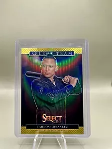 2013 Panini Select - Select Team Gold Prizm #ST1 Carlos Gonzalez /25 CO Rockies - Picture 1 of 2
